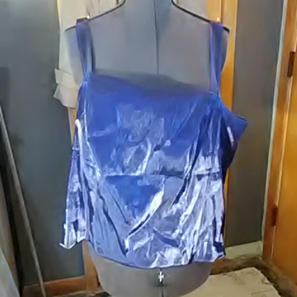 Fancy royal blue top w/cami - Picture 2 of 4